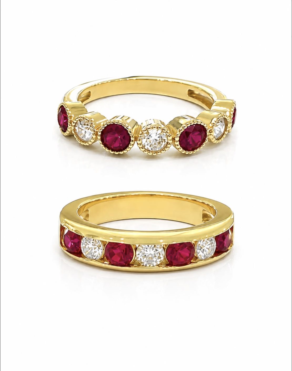 Grandma's diamond and ruby cocktail ring, reimagined
